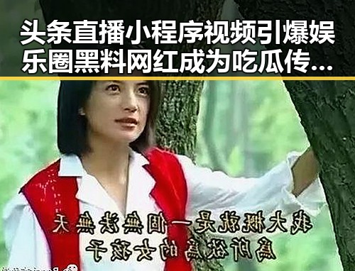 头条直播小程序视频引爆娱乐圈黑料网红成为吃瓜传送门焦点