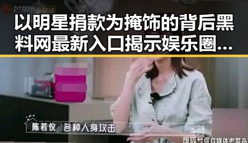 以明星捐款为掩饰的背后黑料网最新入口揭示娱乐圈与监狱的双重真相